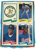 1990 Fleer Baseball Factory Set sealed box with Ken Griffey Jr rookie card, Kirby Puckett, Ruben Sierra, and 672 cards plus 45 logo stickers