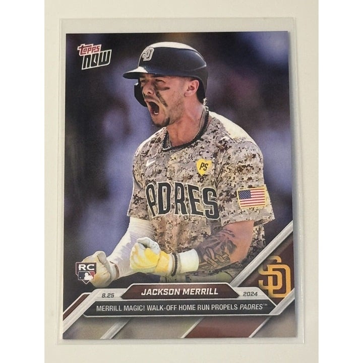 2024 Topps Now Jackson Merrill RC - 2nd Walk-Off HR During 2024 Card #591 Padres