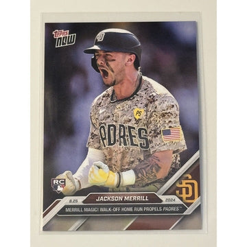 2024 Topps Now Jackson Merrill RC - 2nd Walk-Off HR During 2024 Card #591 Padres