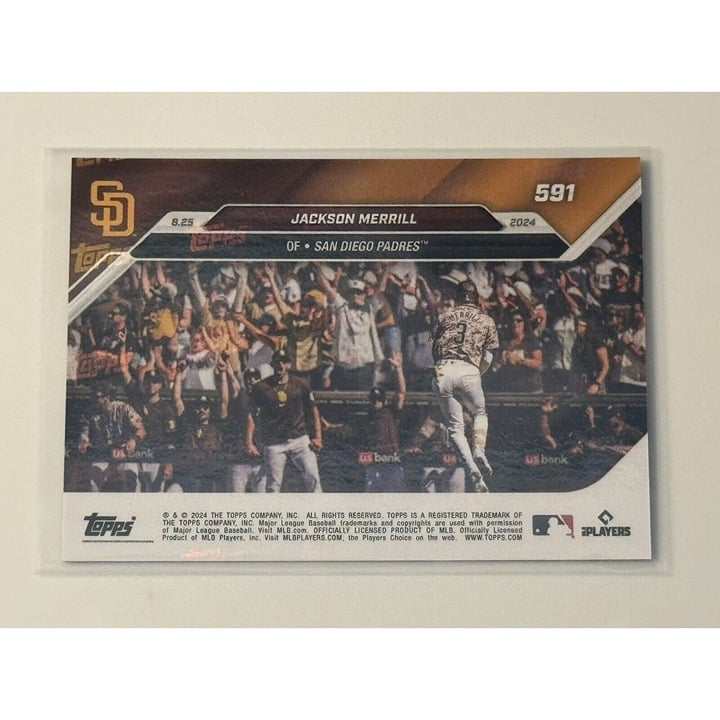2024 Topps Now Jackson Merrill rookie card 2nd walk-off home run Padres