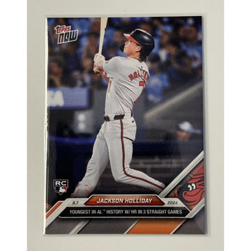Jackson Holliday 2024 MLB TOPPS NOW rookie card Baltimore Orioles baseball player