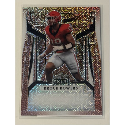 2023 Leaf Metal Brock Bowers card NCAA Georgia Bulldogs football rookie green parallel 1/1 pre-production proof metal card