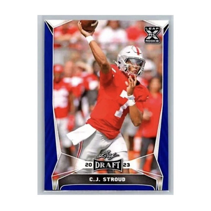 C.J. STROUD 2023 Leaf Draft Rookie Card #43 BLUE Ohio State Buckeyes/NFL Texans*