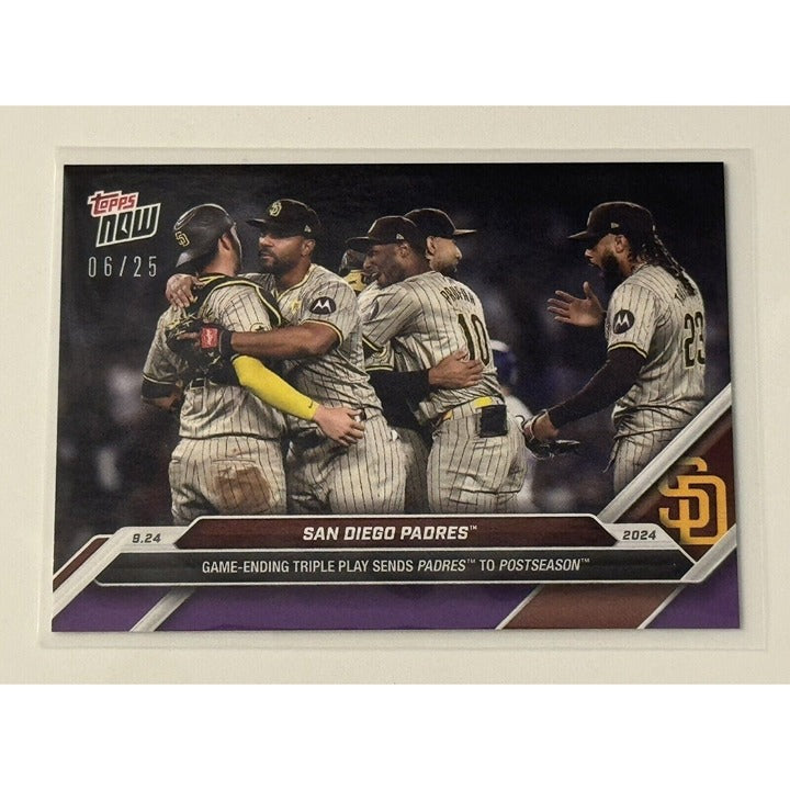 6/25* San Diego Padres Triple Play To Postseason 2024 MLB TOPPS NOW #747 -READY!