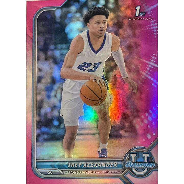 2022 1st Bowman University Basketball Chrome Trey Alexander* Pink - Creighton U*