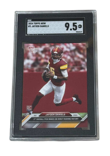 Jayden Daniels 2024 Topps NOW Rookie Card #3 graded SGC 9.5 football trading card