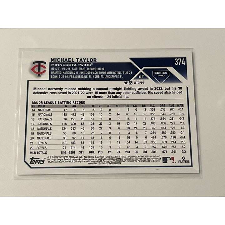 Michael Taylor 2023 Topps Update Series 1 Minnesota Twins MLB baseball card
