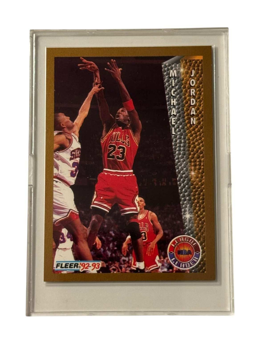 RARE Fleer RARE 1992 93 Michael Jordan Fleer League Leader Bulls NBA Vintage Card 335
