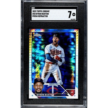 Byron Buxton* 2023 TOPPS CHROME Prism REFRACTOR* MLB Minnesota Twins #28 - SGC 7