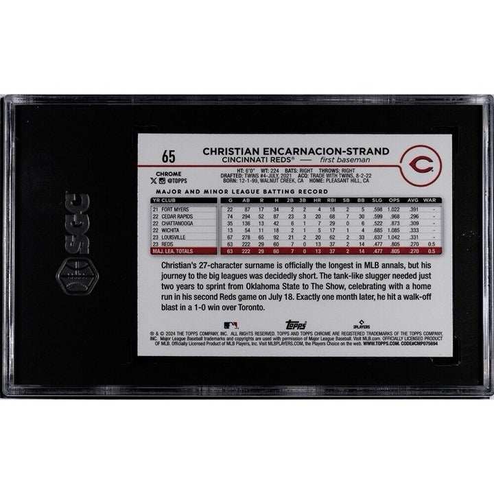 2024 Topps Chrome Christian Encarnacion-Strand rookie card graded SGC 9.5 with prism refractor finish