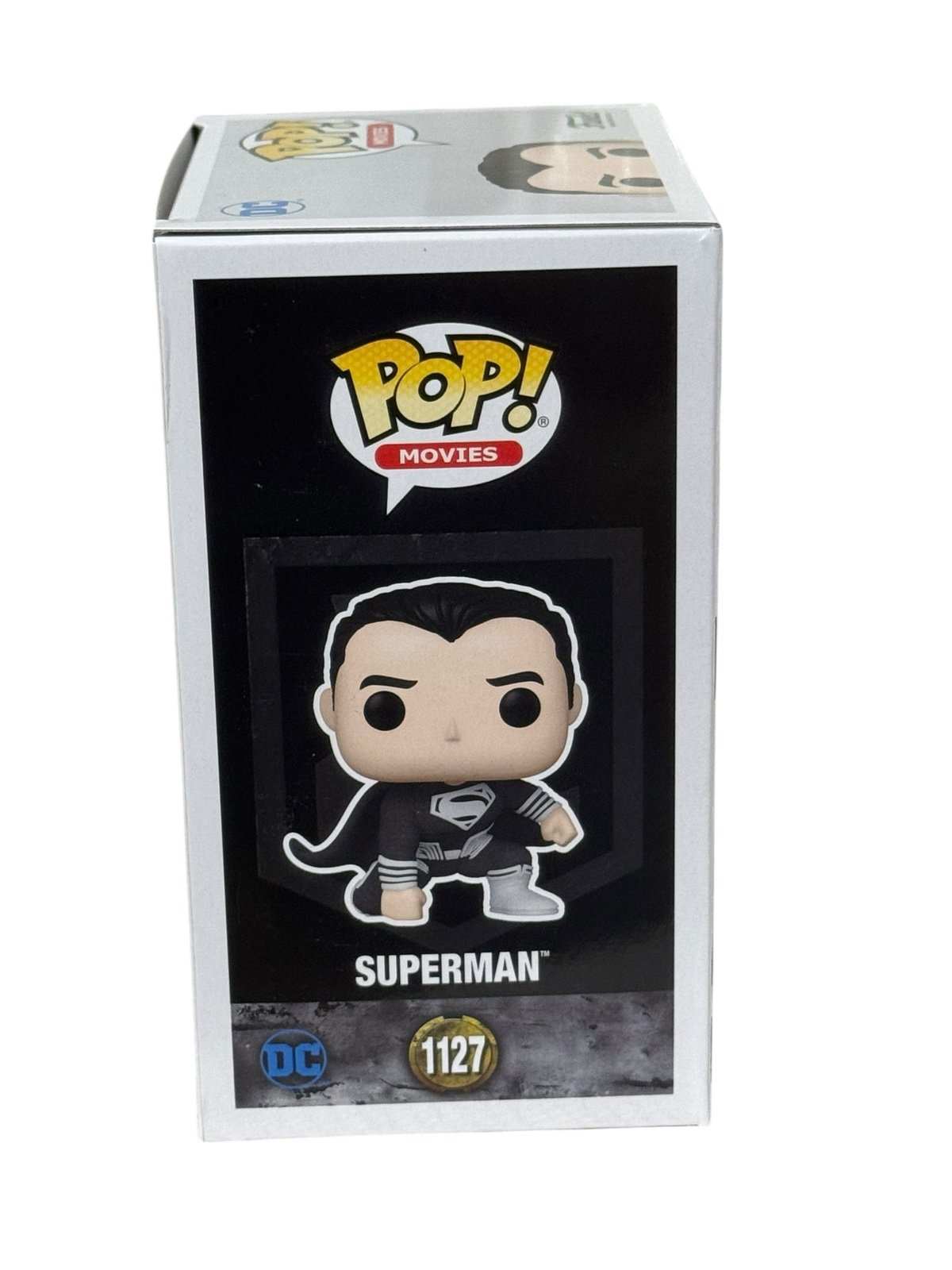 Superman Black Suit Funko Pop 1127 collectible figure in black suit from Zack Snyder’s Justice League Hot Topic Exclusive