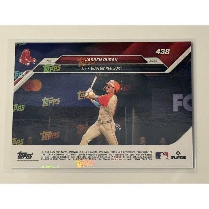 Jarren Duran RC 2024 MLB All-Star Game MVP Topps Now Card 438 Boston Red Sox collectible