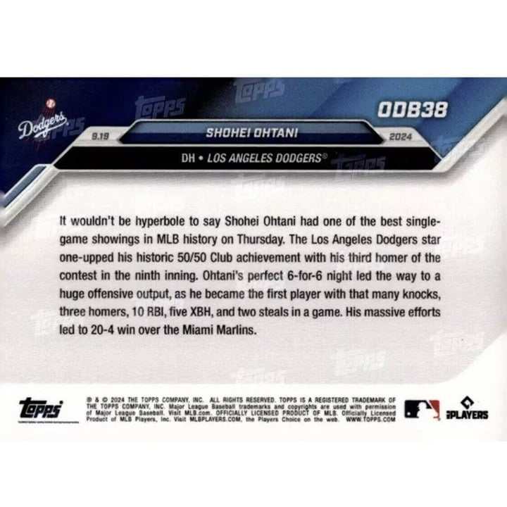 Shohei Ohtani trading card 2024 Topps NOW Gold parallel MLB Dodgers 3 HR game collectible