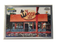 Topps Chrome SpongeBob 25th Anniversary trading card featuring The Poop Deck restaurant scene from Patchy the Pirate storyline