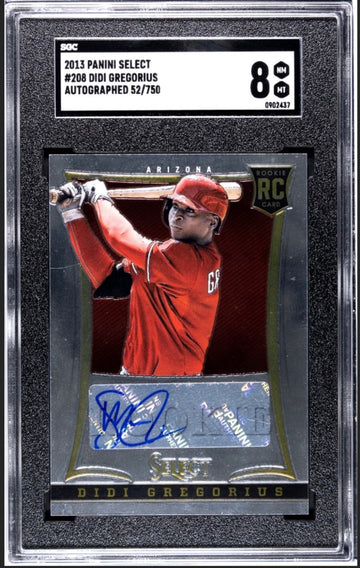 2013 Panini Select Didi Gregorius RC* Auto MLB Rookie Card #208 NY Yankees SGC 8