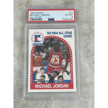 1989-90 NBA Hoops Michael Jordan All-Star Card #21 - NBA Chicago Bulls HOF PSA 6