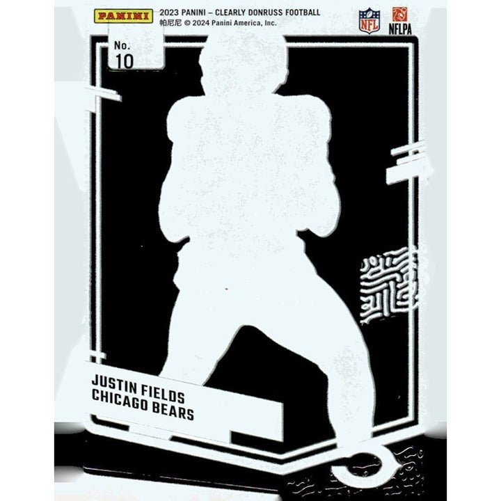 Justin Fields 2023 Panini Donruss CLEAR Series #10 Chicago Bears NFL football card