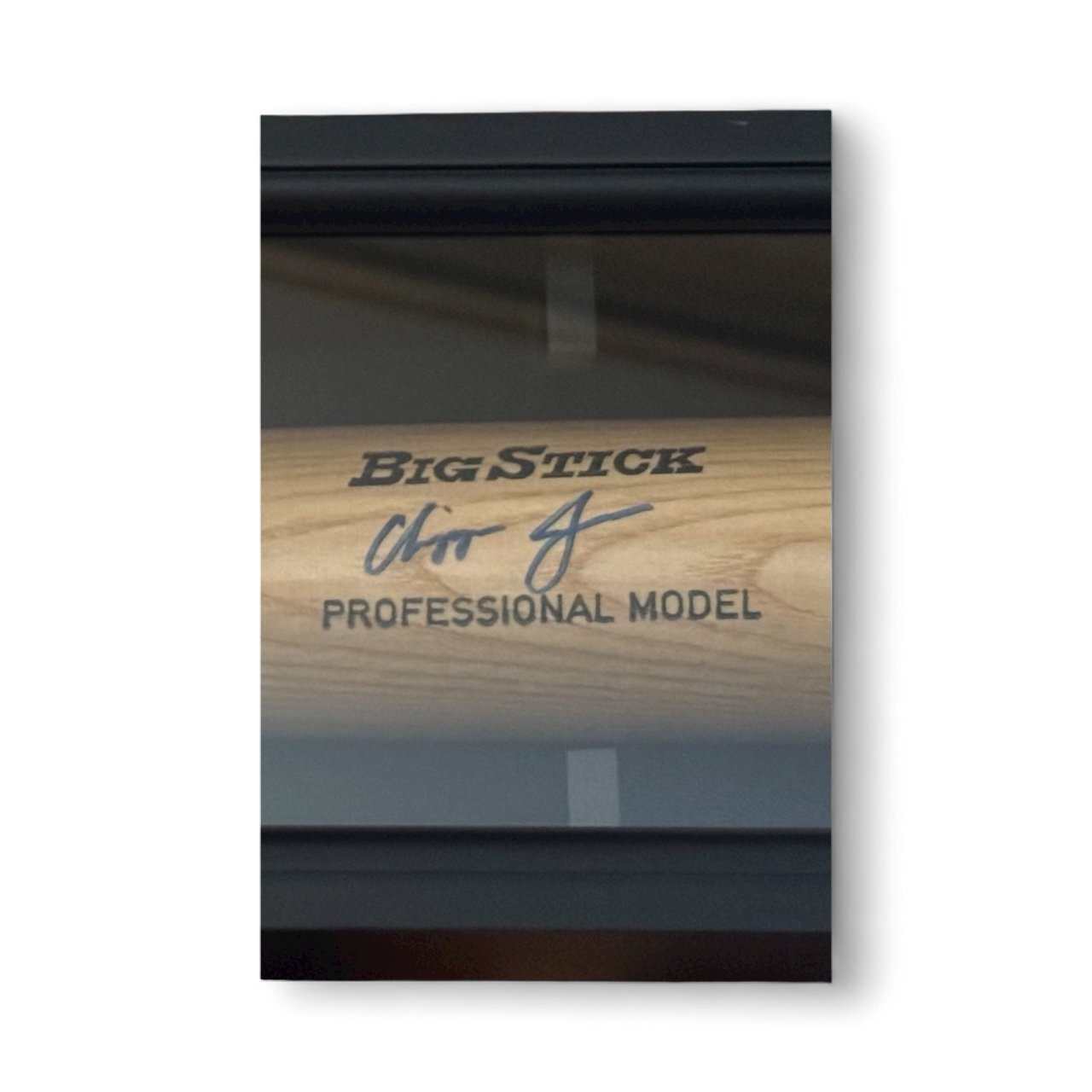 Chipper Jones autographed Rawlings Big Stick Professional Model baseball bat with 1991 NL Champions inscription in display case