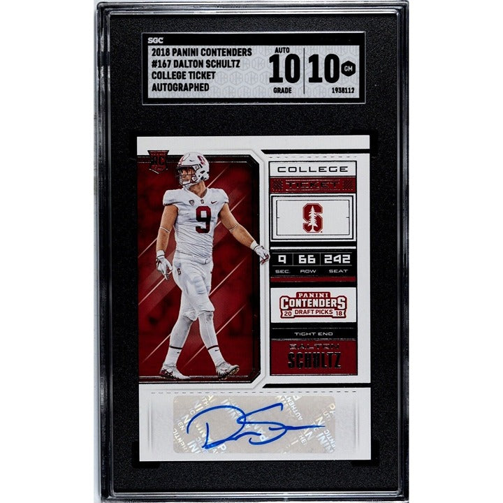 Dalton Schultz Rookie College Ticket Auto 2018 Panini Contenders #167 Texans RC*