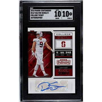 Dalton Schultz Rookie College Ticket Auto 2018 Panini Contenders #167 Texans RC*