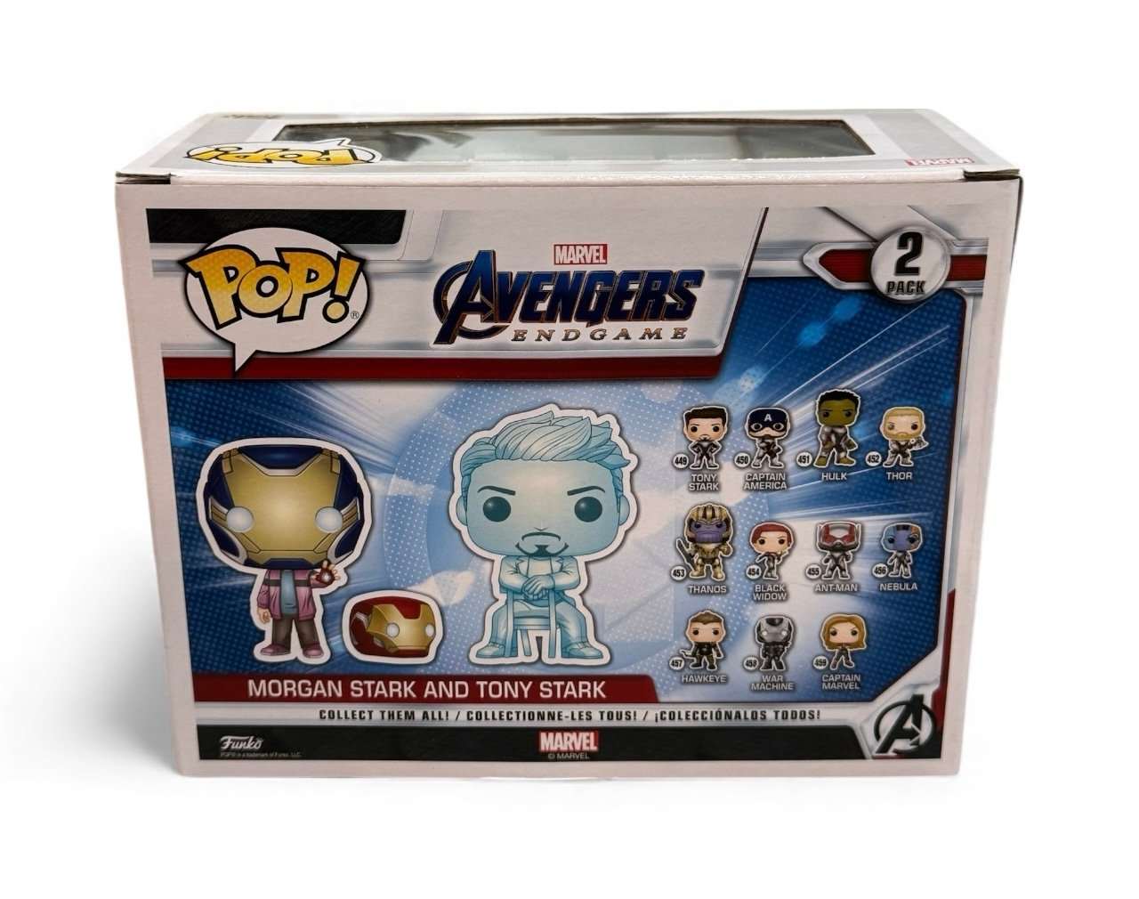 Funko Pop Morgan Stark and Tony Stark 2-pack glow in the dark Avengers Endgame collectible