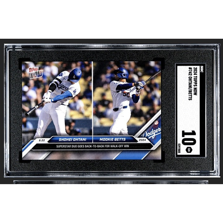 2024 Topps Now Shohei Ohtani and Mookie Betts LA Dodgers duo walkoff card graded SGC 10