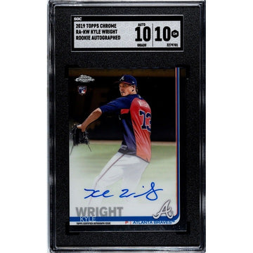 2019 Topps Chrome Kyle Wright RC Auto Card #RA-KW - MLB Atlanta Braves - SGC 10*