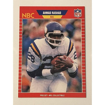 1989 NFL Pro Set Ahmad Rashad Minnesota Vikings announcer collectible card Panini near mint
