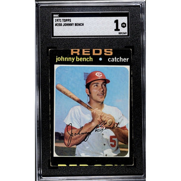 1971 Topps Johnny Bench Graded Baseball Card MLB Cincinnati Reds Card #250 SGC 1