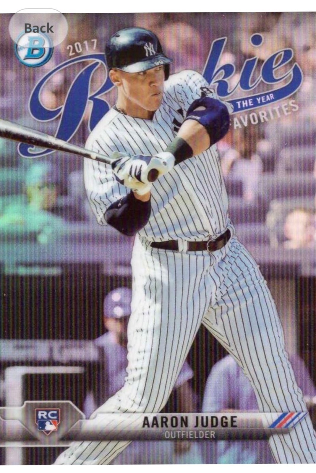 2017 Bowman Chrome Aaron Judge NY Yankees Rookie of Year ROYF9 Refractr ALL RISE