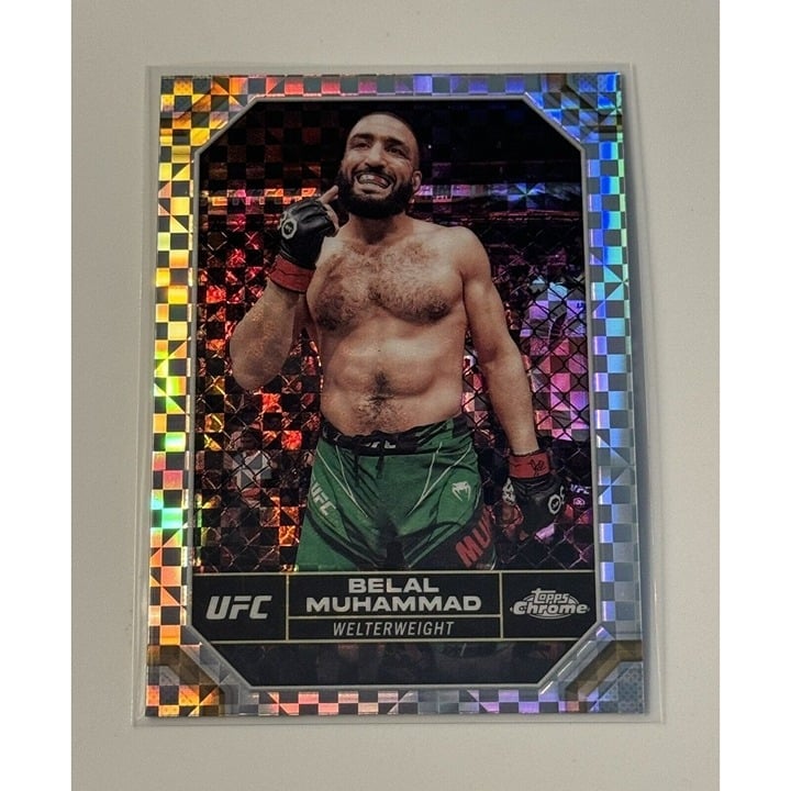Belal Muhammad 2024 Topps Chrome UFC - Prism Refractor - Featherweight Card #24*