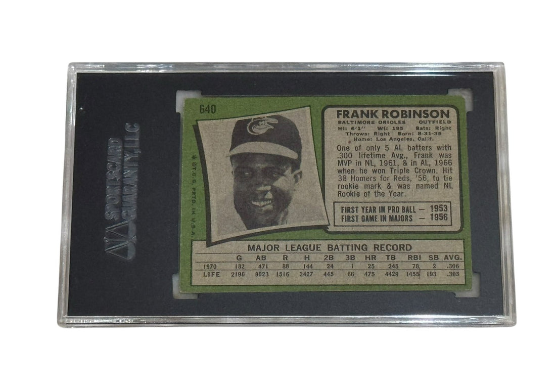1971 Topps MLB Baseball Frank Robinson Orioles card 640 SGC authenticated in new slab