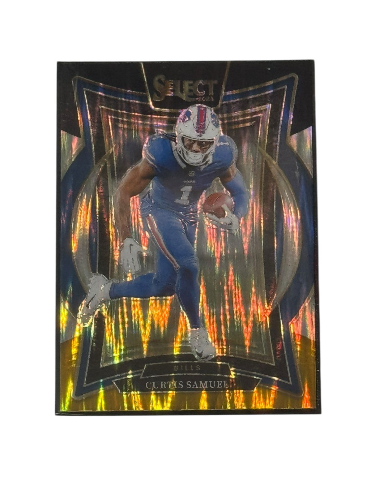 Curtis Samuel 2024 Select Concourse Rainbow Prizm Holo Buffalo Bills NFL card with holographic finish
