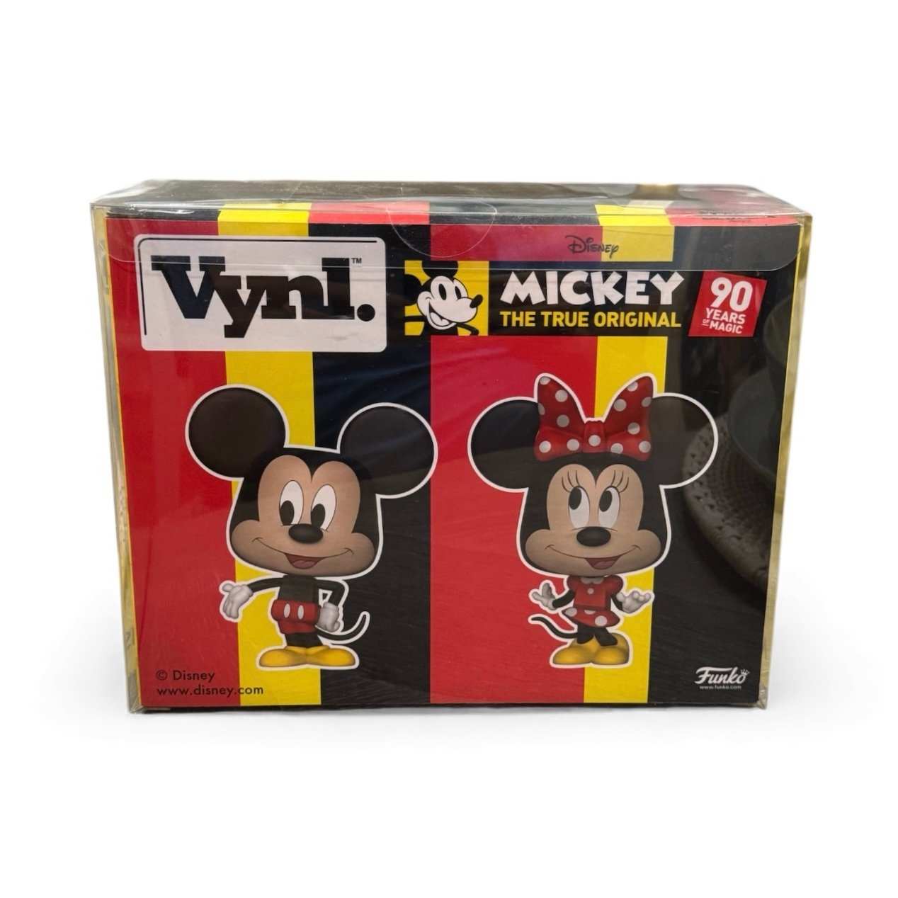Limited edition Funko Vynl Mickey Mouse and Minnie Mouse 90 Years collectible set in sealed retro packaging