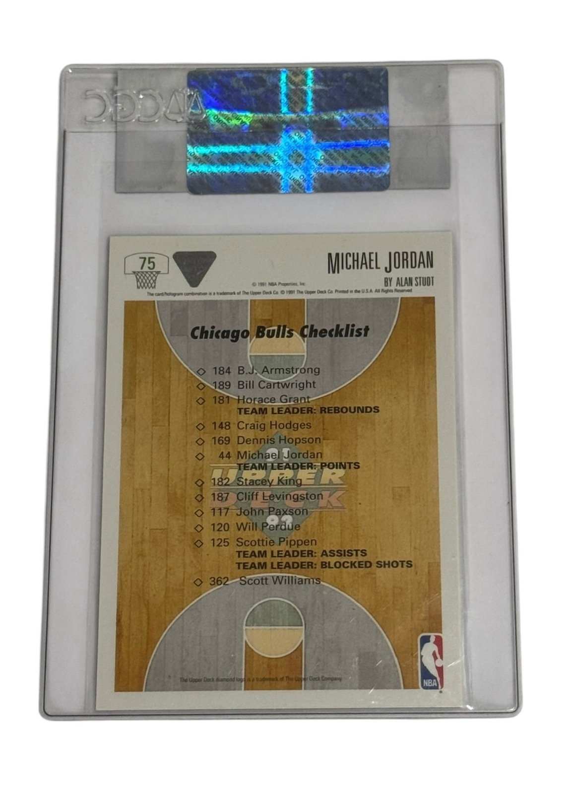 1991-92 Upper Deck Michael Jordan Chicago Bulls Checklist CGC certified card in protective sleeve