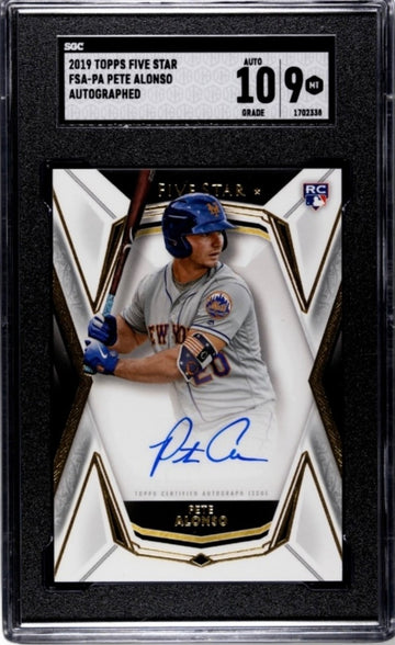 2019 TOPPS FIVE STAR
PETE ALONSO RC
AUTOGRAPHED Card FSA-PA MLB NY METS SGC SGC9