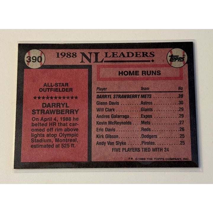 1988 Topps All-Star Darryl Strawberry New York Mets baseball card vintage collectible