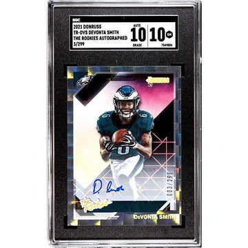 2021 Panini Donruss DeVonta Smith* RC 3/299 The Rookies Autograph #TR-DVS SGC 10
