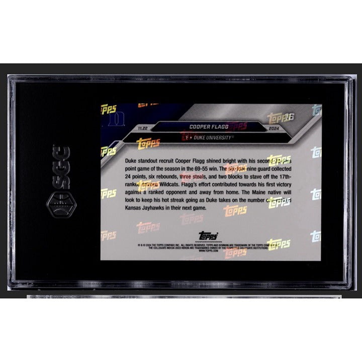 Cooper Flagg RC 2024 Bowman Duke Blue Devils rookie basketball card SGC 10 limited edition