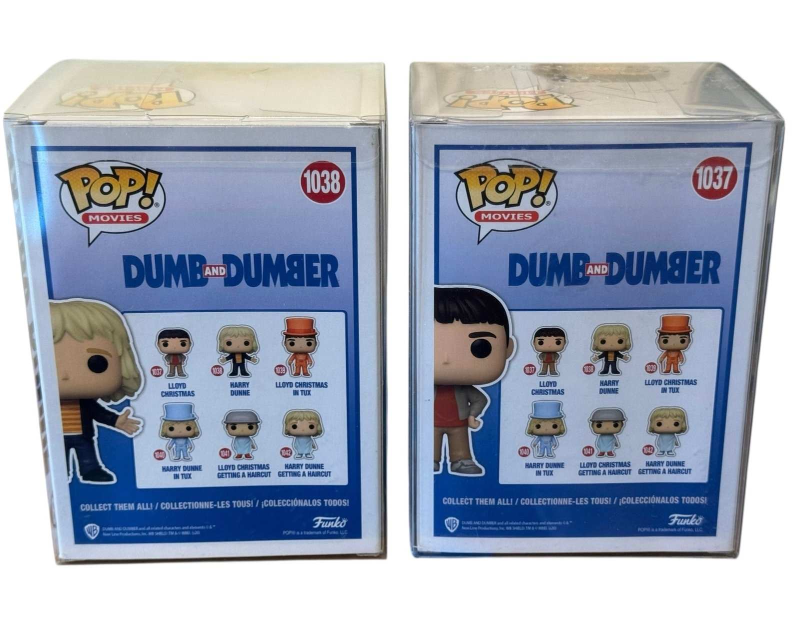 Funko POP Movies Dumb and Dumber Harry Dunne and Lloyd Christmas figures in display boxes