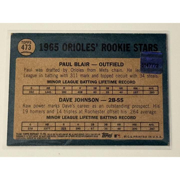 Paul Blair rookie card autographed Baltimore Orioles Topps 2002 limited edition