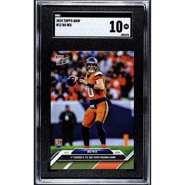 BO NIX RC* - 2024 Topps NOW Football 4 TD GAME NFL Denver Broncos Card 12 SGC 10