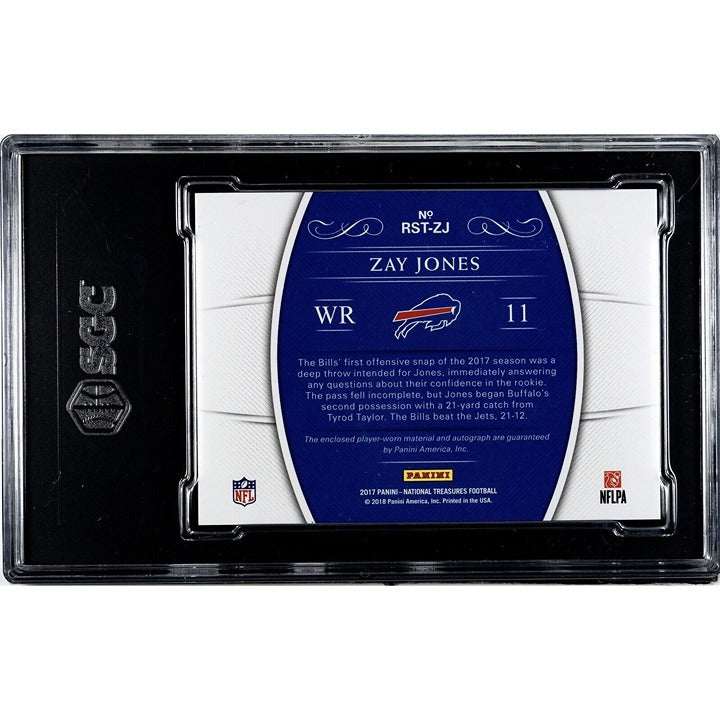 2017 Panini National Treasures Zay Jones Buffalo Bills autographed rookie card 3/99 SGC 7 with memorabilia patch