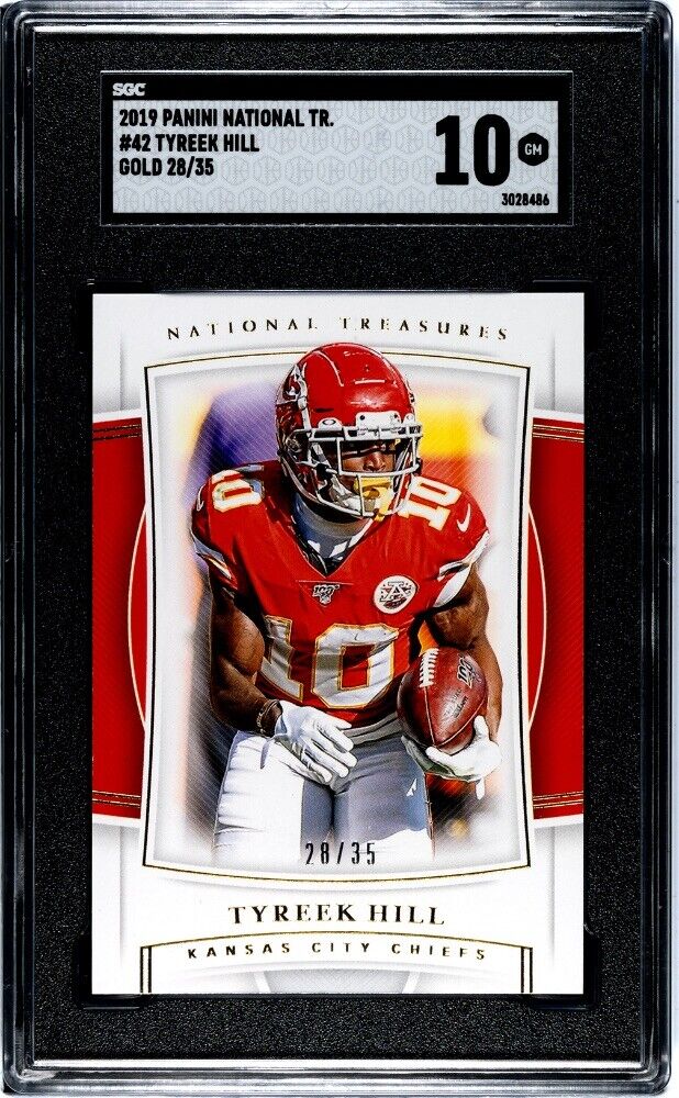 28/35 Tyreek Hill GOLD 2019 Panini Natl. Treasures NFL Chiefs/Dolphin s 42 SGC 1