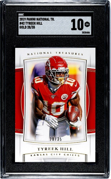 28/35 Tyreek Hill GOLD 2019 Panini Natl. Treasures NFL Chiefs/Dolphin s 42 SGC 1