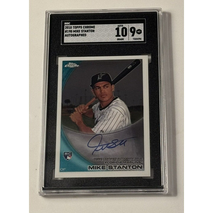 2010 Topps Chrome Mike Stanton Giancarlo Stanton rookie autograph baseball card SGC 9/10 graded