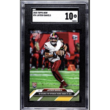 Jayden Daniels 2024 Topps NOW RC football card graded SGC 10 in protective case