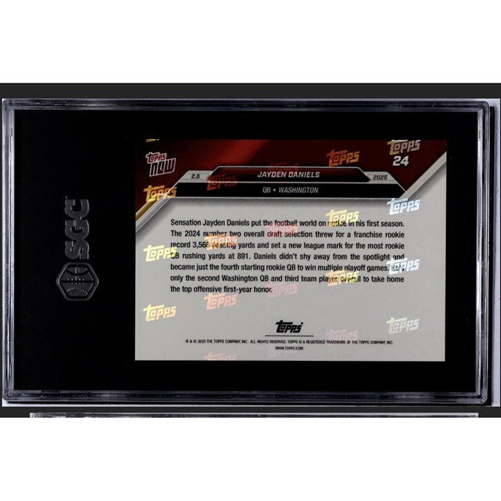 Jayden Daniels 2024 Topps NOW Football Rookie Card Washington Commanders SGC 10 graded