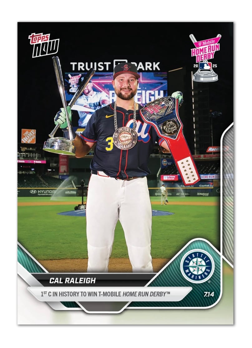 Cal Raleigh MLB Seattle Mariners 2025 Topps Now HR Derby Champion card