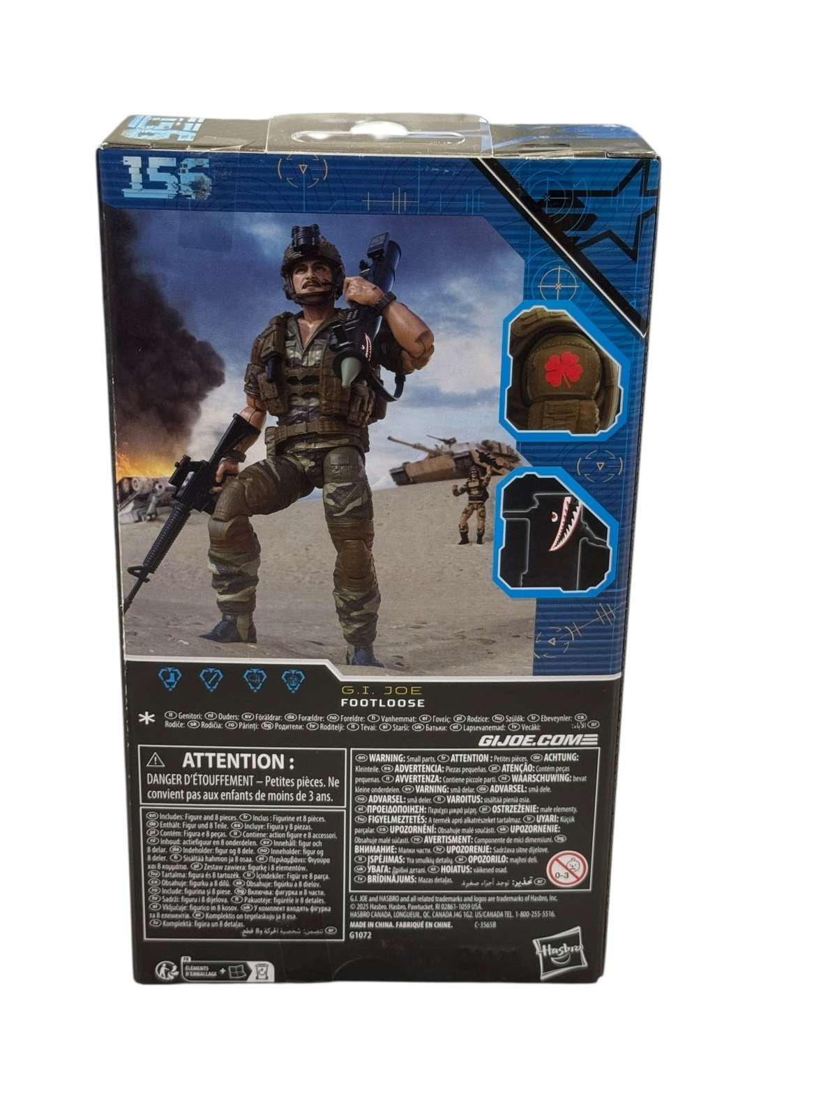 G.I. Joe Classified Series Footloose 6-inch action figure in sealed packaging with military gear and accessories